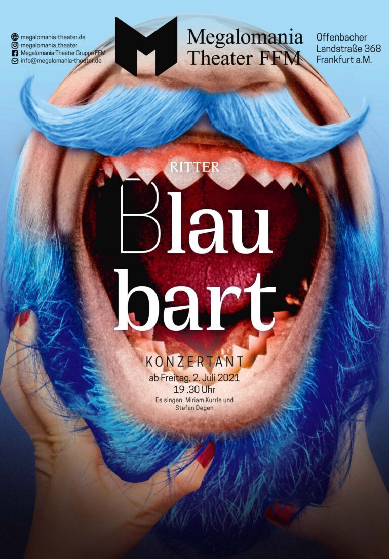 Poster announcing the play "Bluebeard"