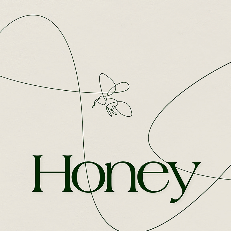 Honey Label Design Illustration